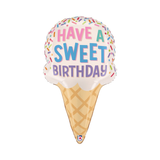 Folienballon Eistüte "Have a Sweet Birthday", ca. 41x72 cm