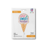 Folienballon Eistüte "Have a Sweet Birthday", ca. 41x72 cm