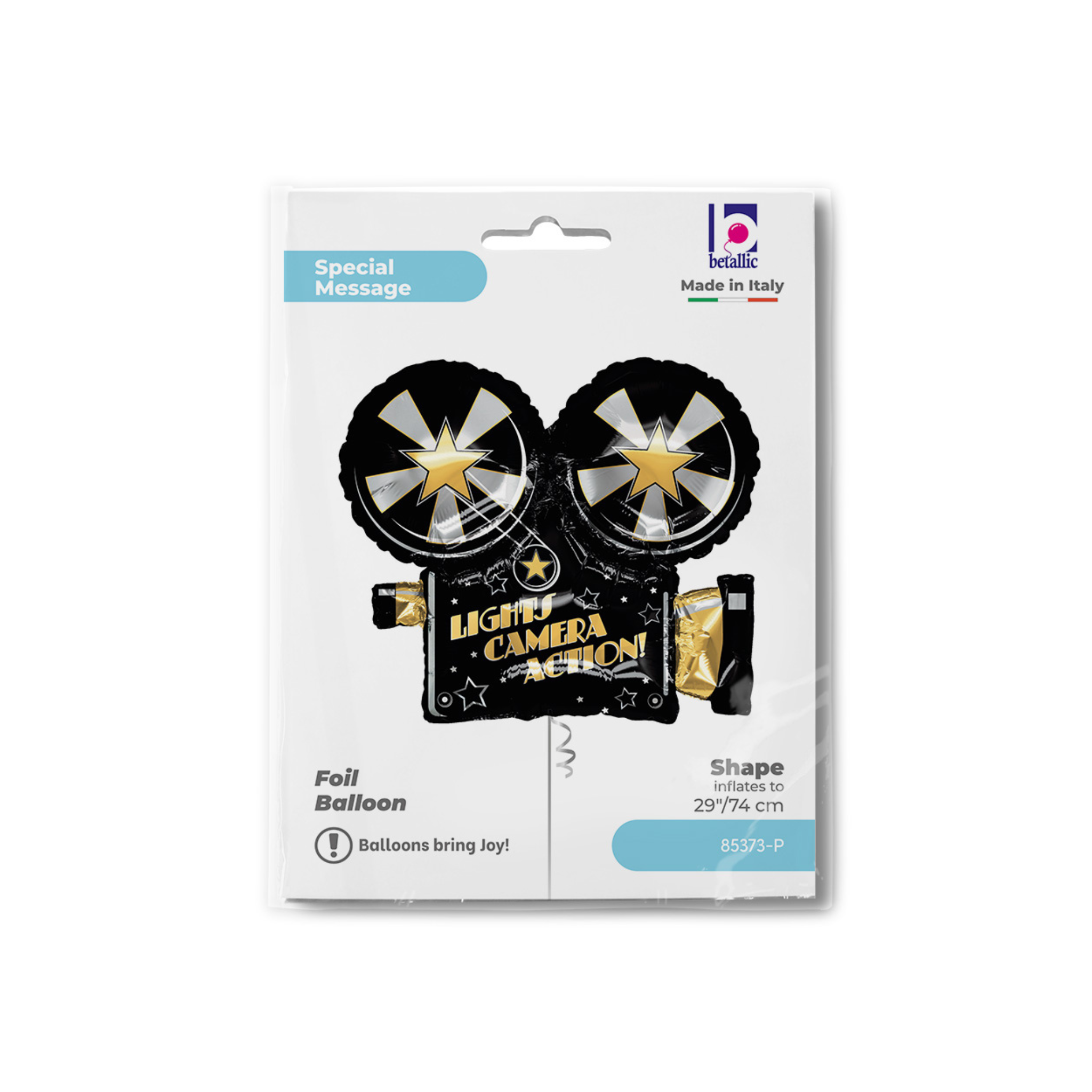 Folienballon Filmkamera "Lights Camera Action!" -hey-Party.de- Folienballons -#Variante_