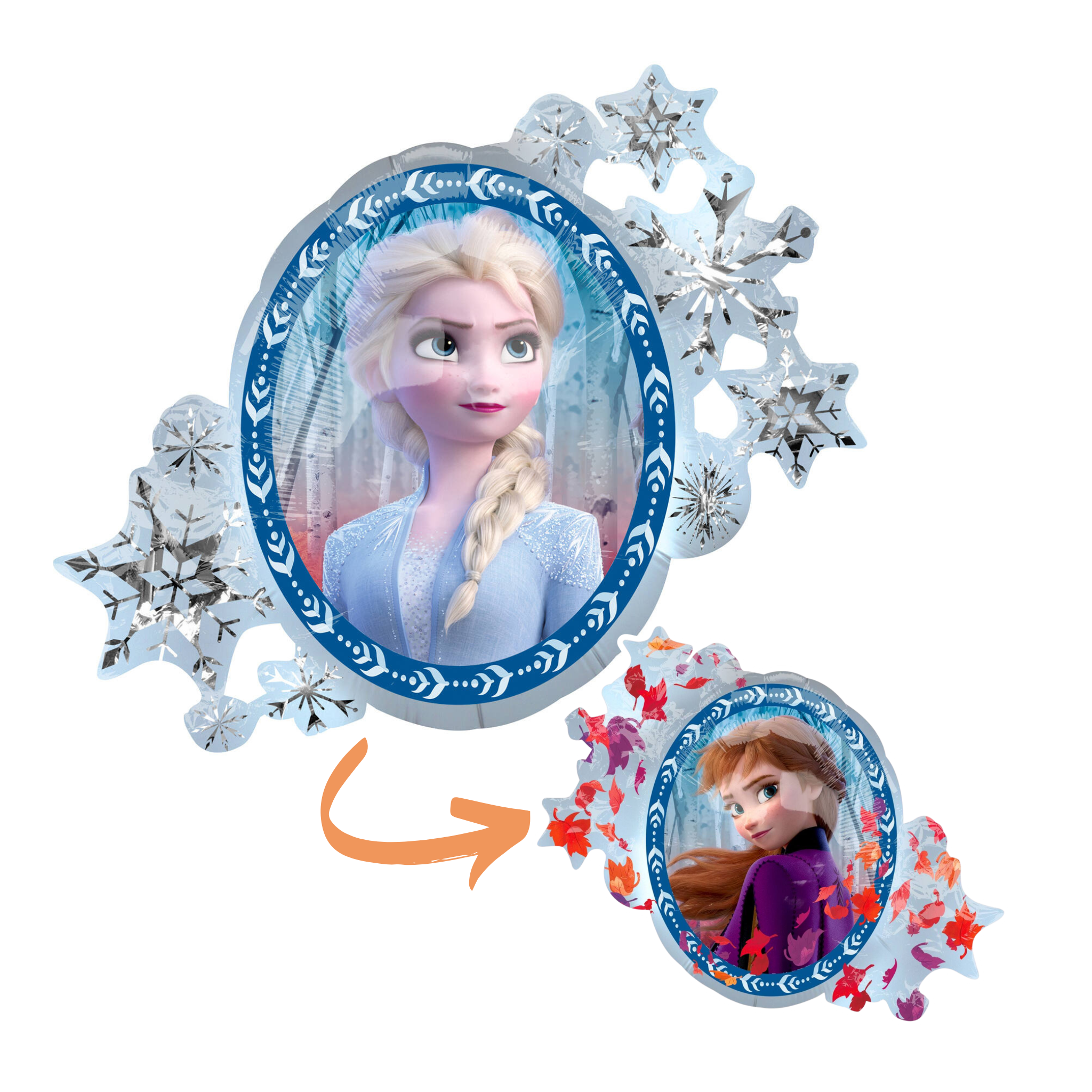 Folienballon Frozen Anna & Elsa, ca. 76x66 cm