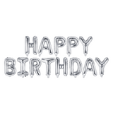 Folienballon Girlande "Happy Birthday“ Silber -hey-Party.de- Folienballons -#Variante_