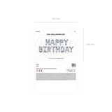 Folienballon Girlande "Happy Birthday“ Silber -hey-Party.de- Folienballons -#Variante_