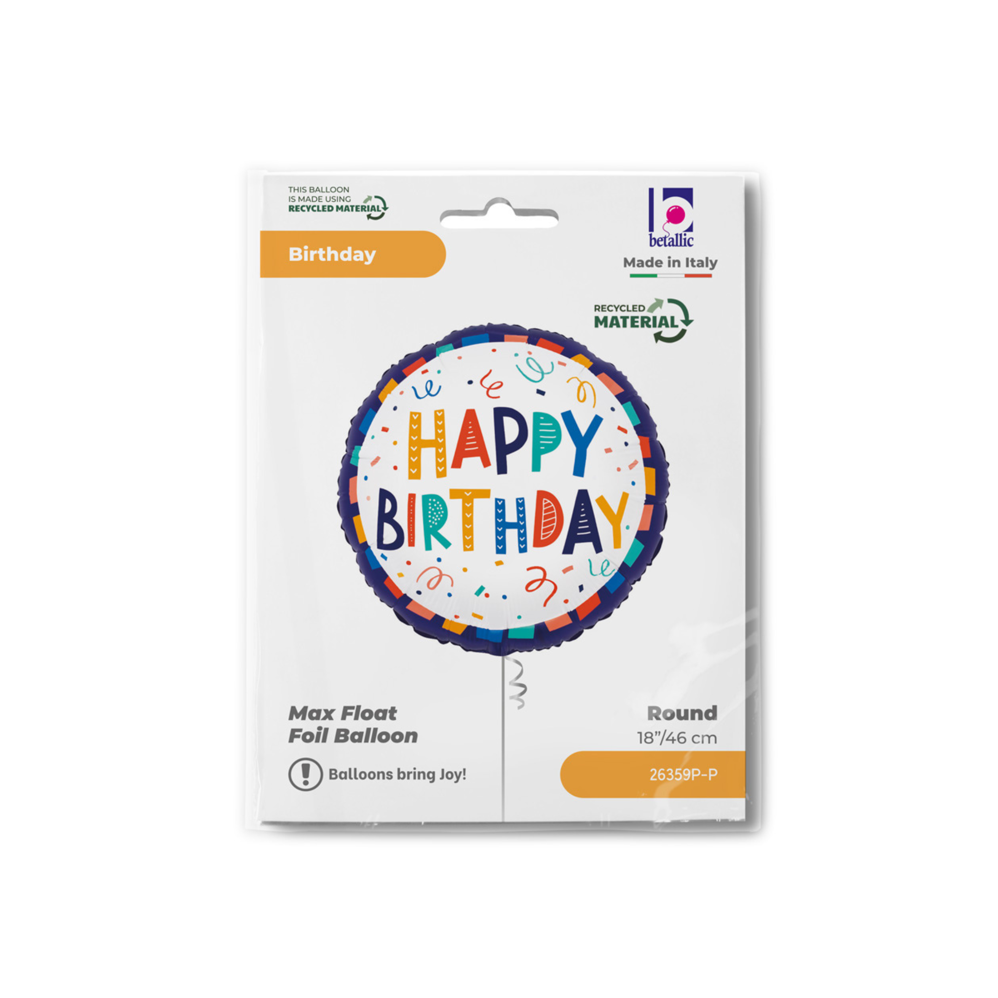 Folienballon Rund Happy Birthday Bunt -hey-Party.de- Folienballons -#Variante_