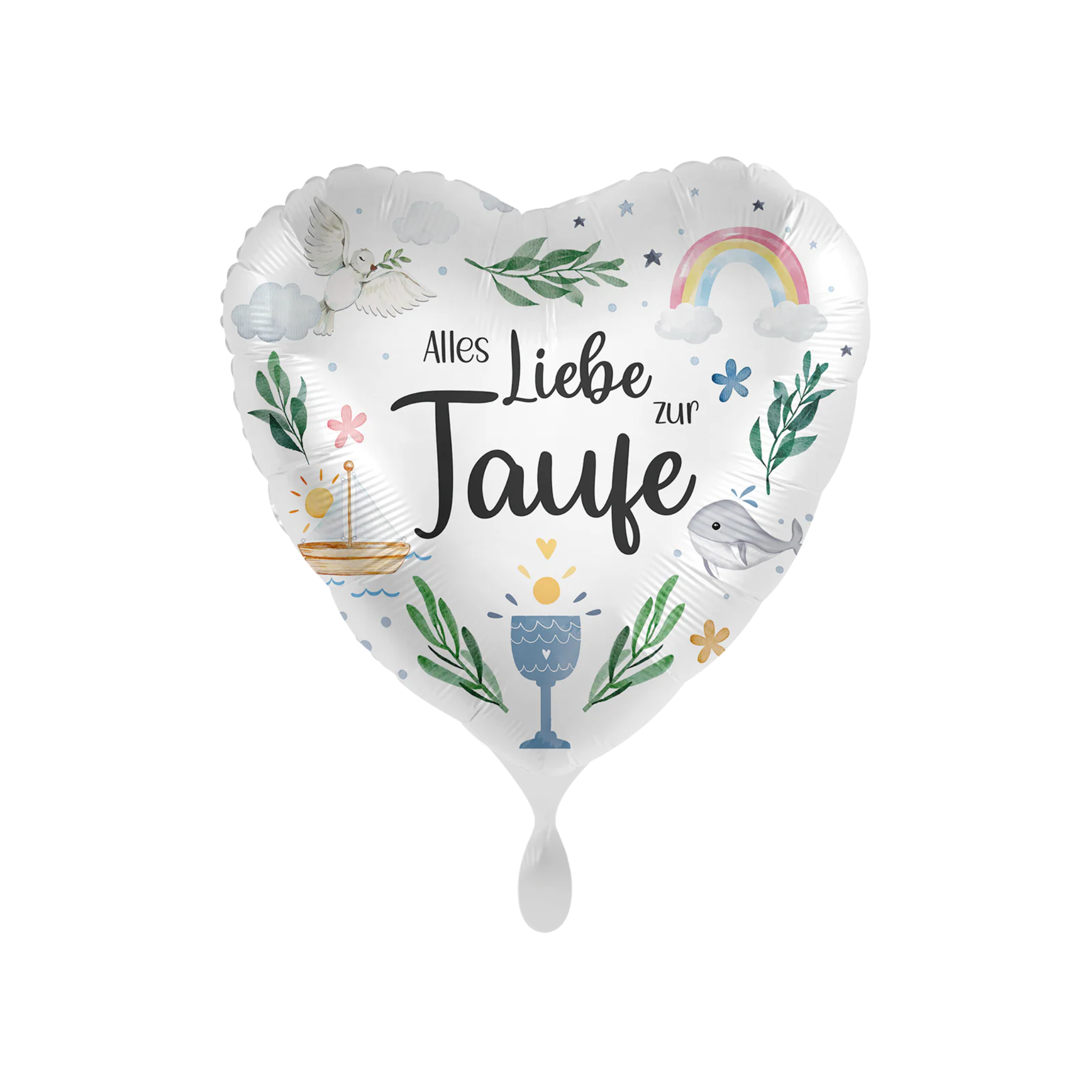 Folienballon Herz "Alles Liebe Zur Taufe", ca. 35 cm