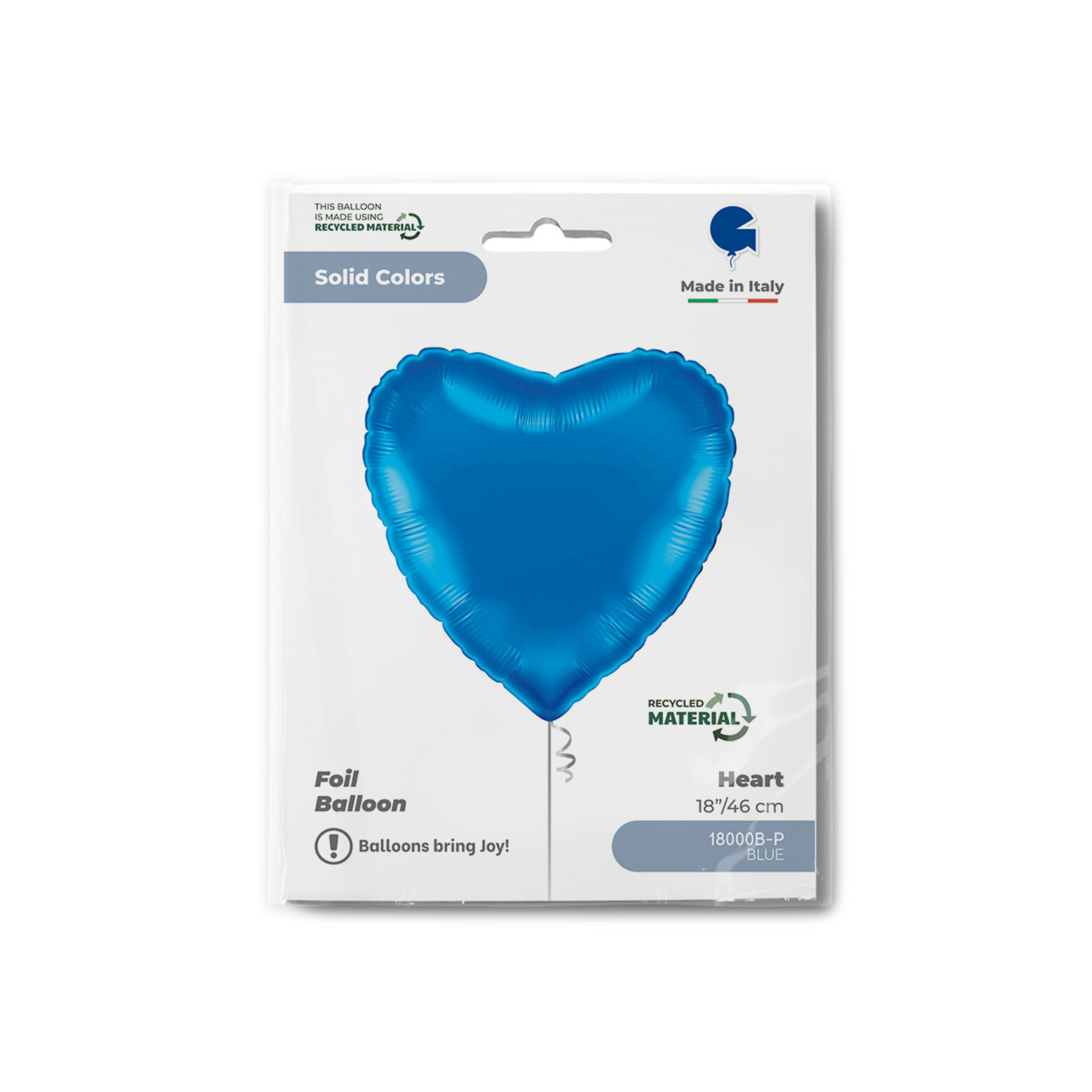 Folienballon Herz Blau, ca. 36x36 cm