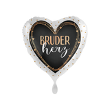 Folienballon Herz "Bruderherz", ca. 35 cm