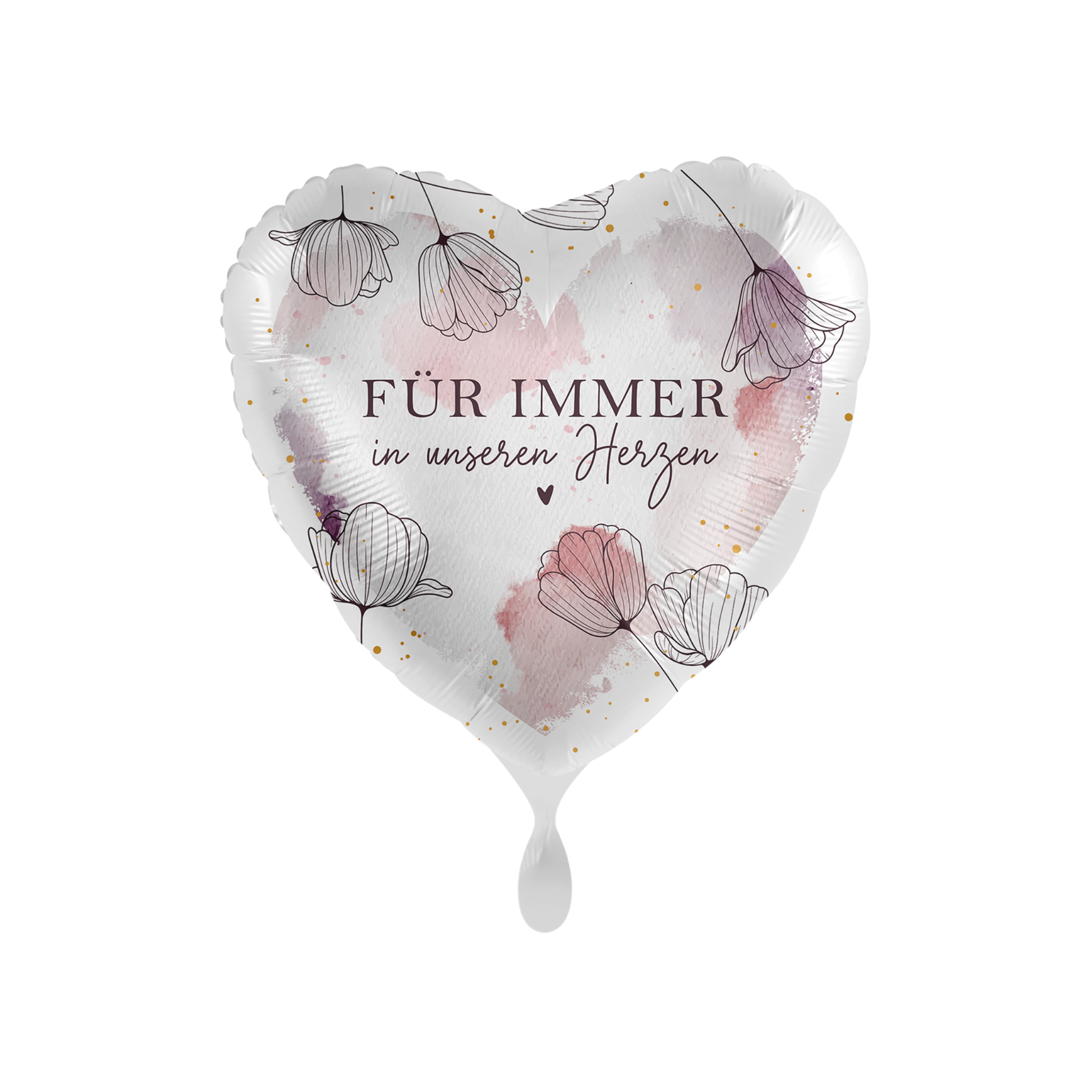 Folienballon Herz "Für immer in unseren Herzen" -hey-Party.de- Folienballons -#Variante_