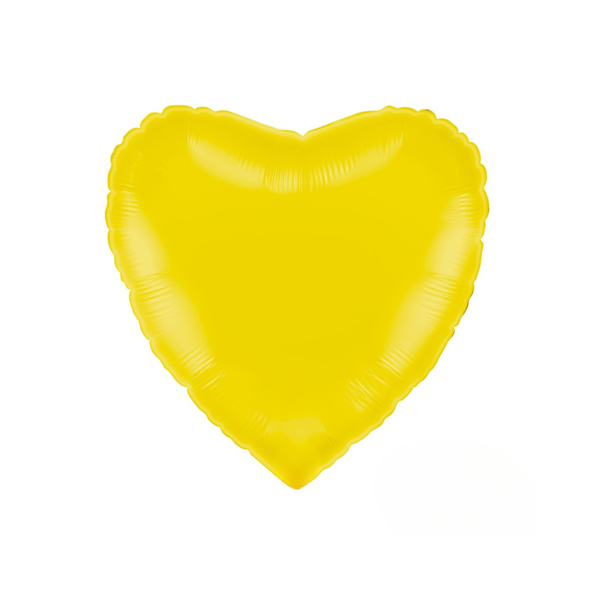 Folienballon Herz Gelb, ca. 36x36 cm