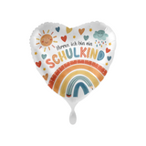 Folienballon Herz "Hurra, ich bin ein Schulkind" Regenbogen -hey-Party.de- Folienballons -#Variante_