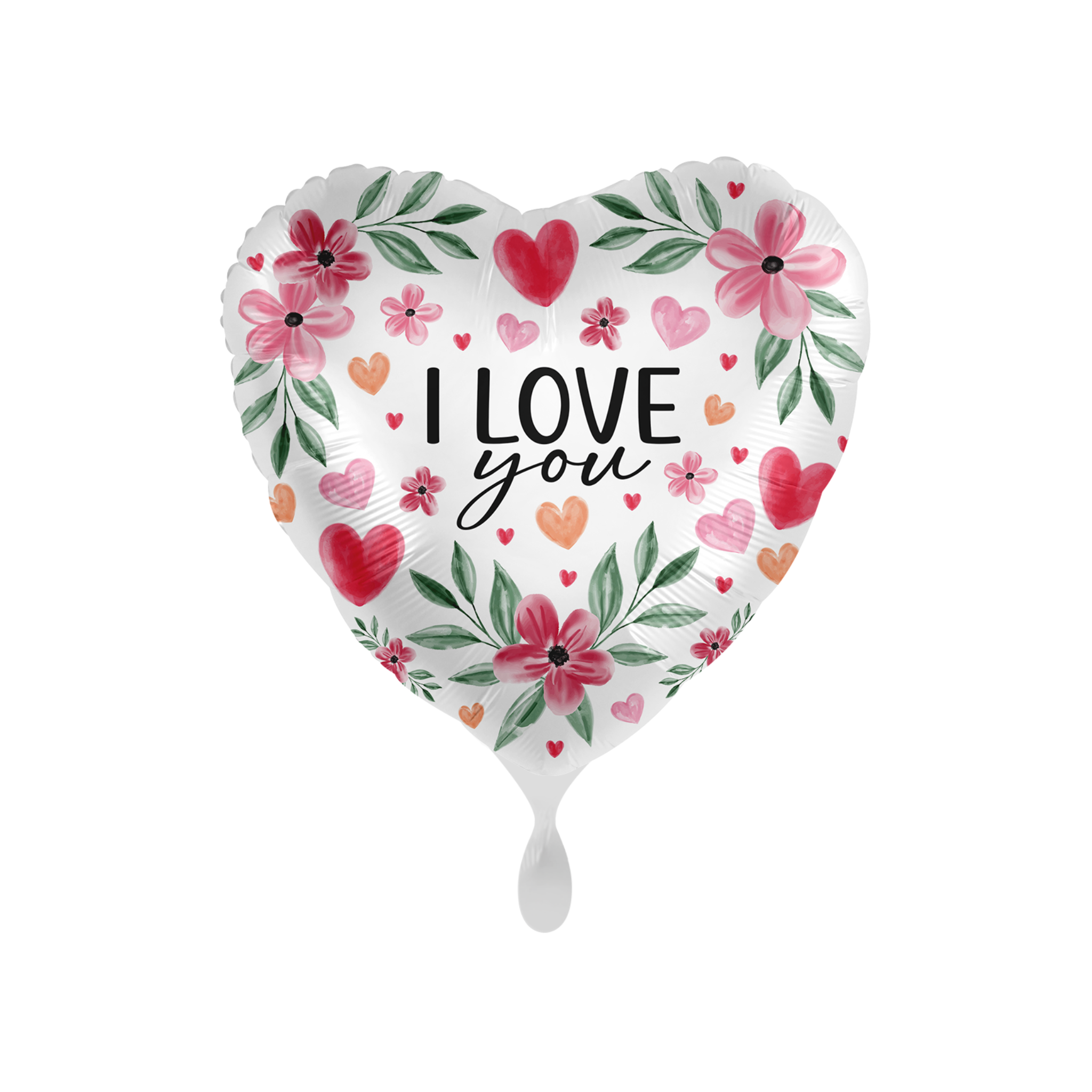 Folienballon Herz "I Love You" Blumen & Herzen -hey-Party.de- Folienballons -#Variante_