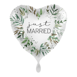 Folienballon Herz "Just married" Eukalyptus -hey-Party.de- Folienballons -#Variante_