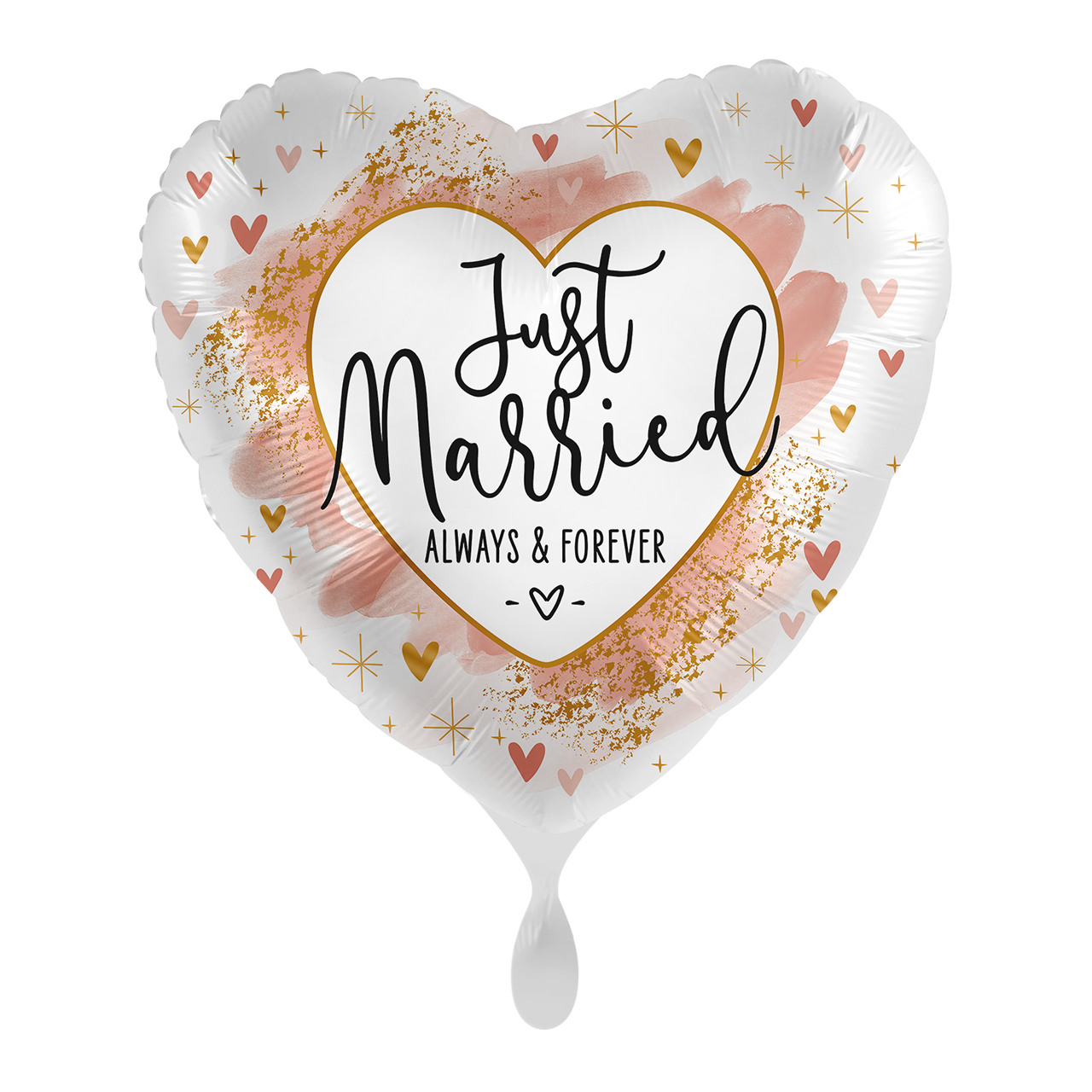 Folienballon Herz "Just married" -hey-Party.de- Folienballons -#Variante_