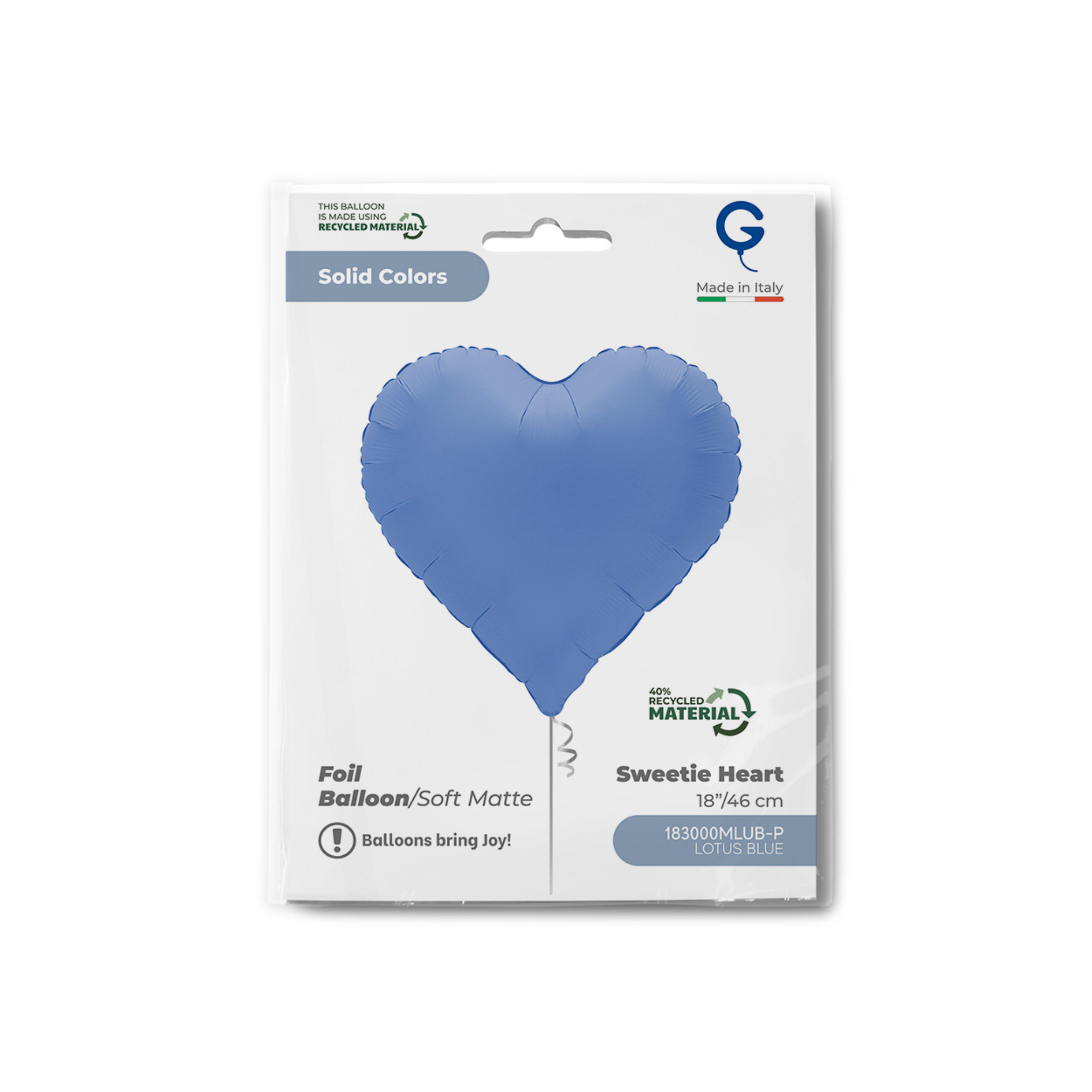 Folienballon Herz Matt Lotus Blau -hey-Party.de- Folienballons -#Variante_