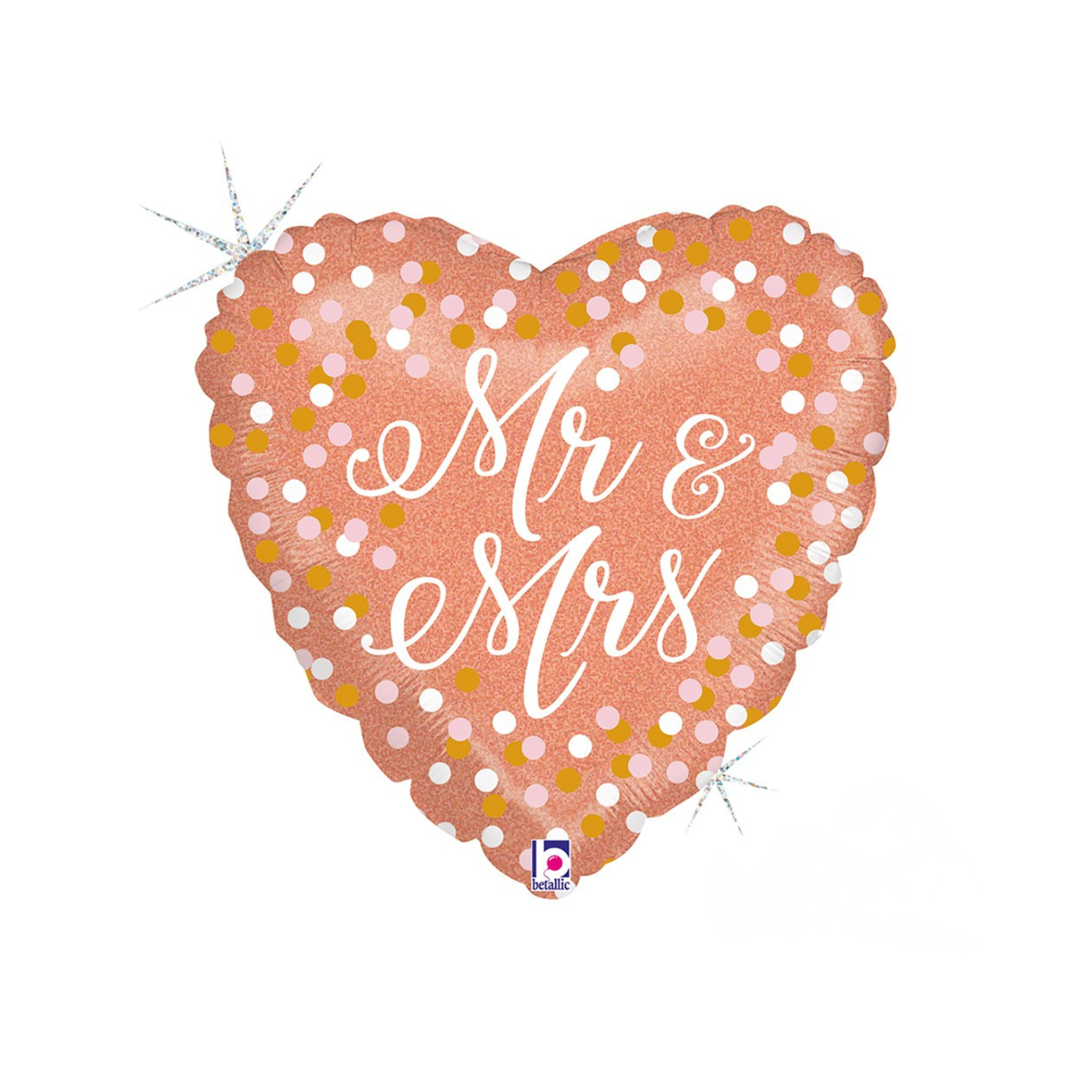 Folienballon Herz "Mr. & Mrs." Roségold -hey-Party.de- Folienballons -#Variante_
