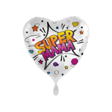 Folienballon Herz "Super Mama", ca. 35 cm