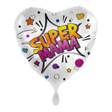 Folienballon Herz "Super Mama" -hey-Party.de- Folienballons -#Variante_