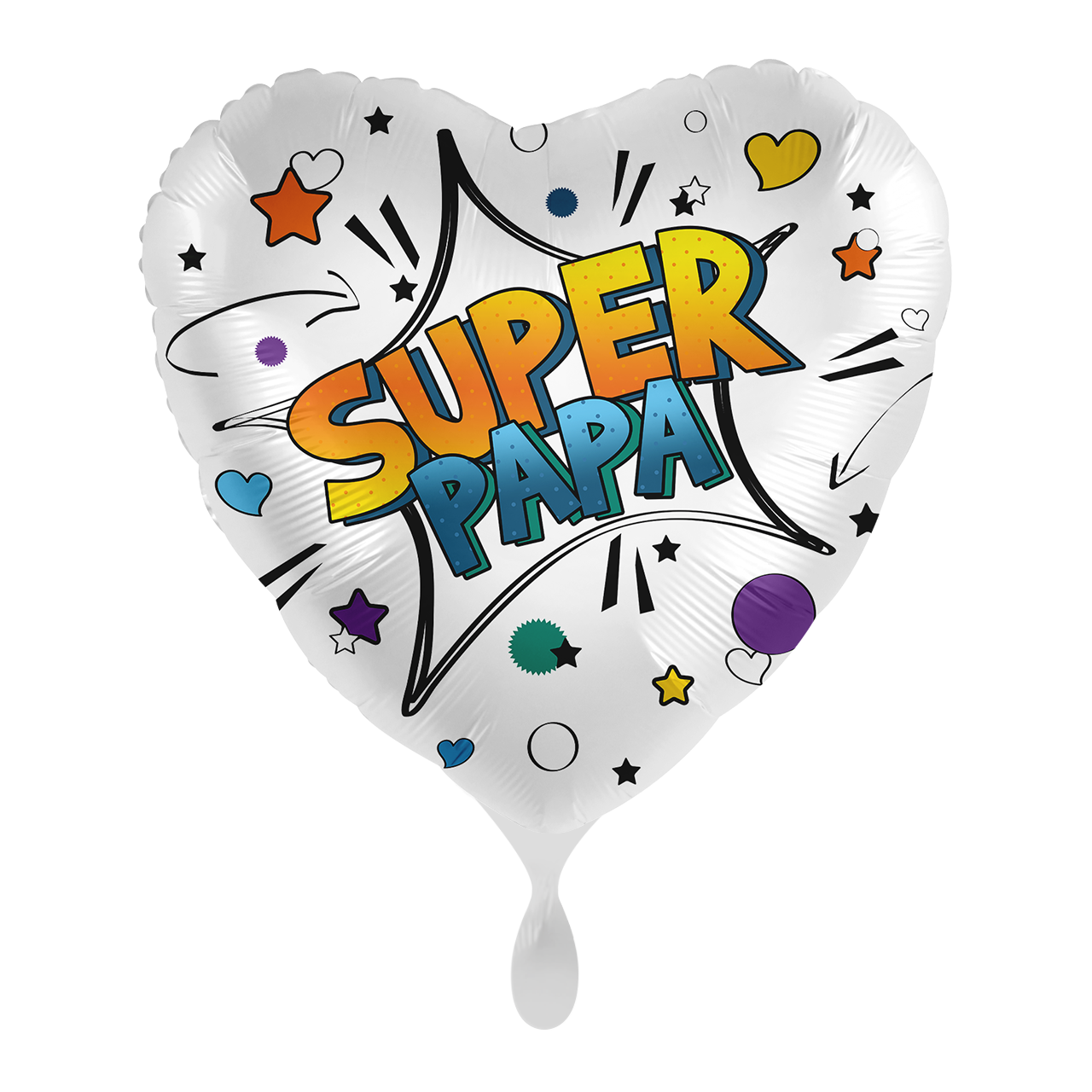Folienballon Herz "Super Papa" -hey-Party.de- Folienballons -#Variante_