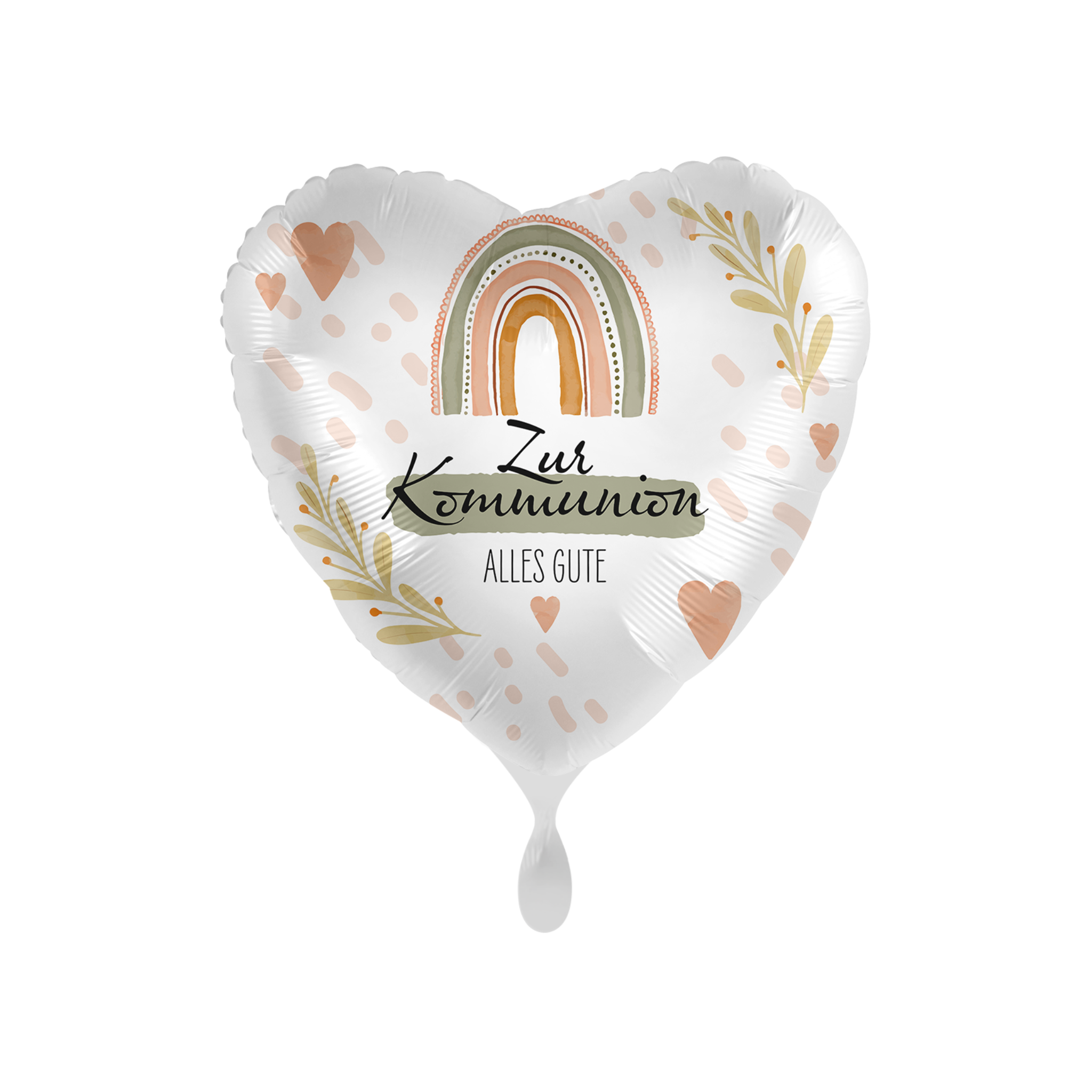 Folienballon Herz "Zur Kommunion - Alles Gute" -hey-Party.de- Folienballons -#Variante_