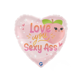 Folienballon Herz "love you sexy ass", ca. 35 cm