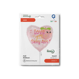 Folienballon Herz "love you sexy ass", ca. 35 cm