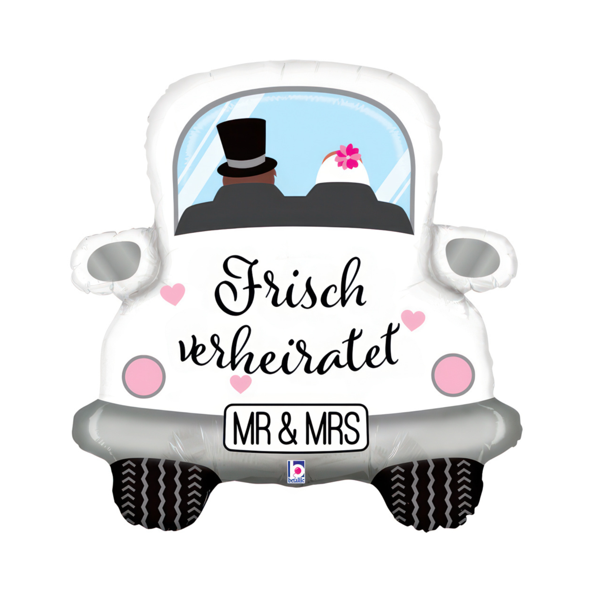 Folienballon Hochzeitsauto "Frisch Verheiratet" -hey-Party.de- Folienballons -#Variante_