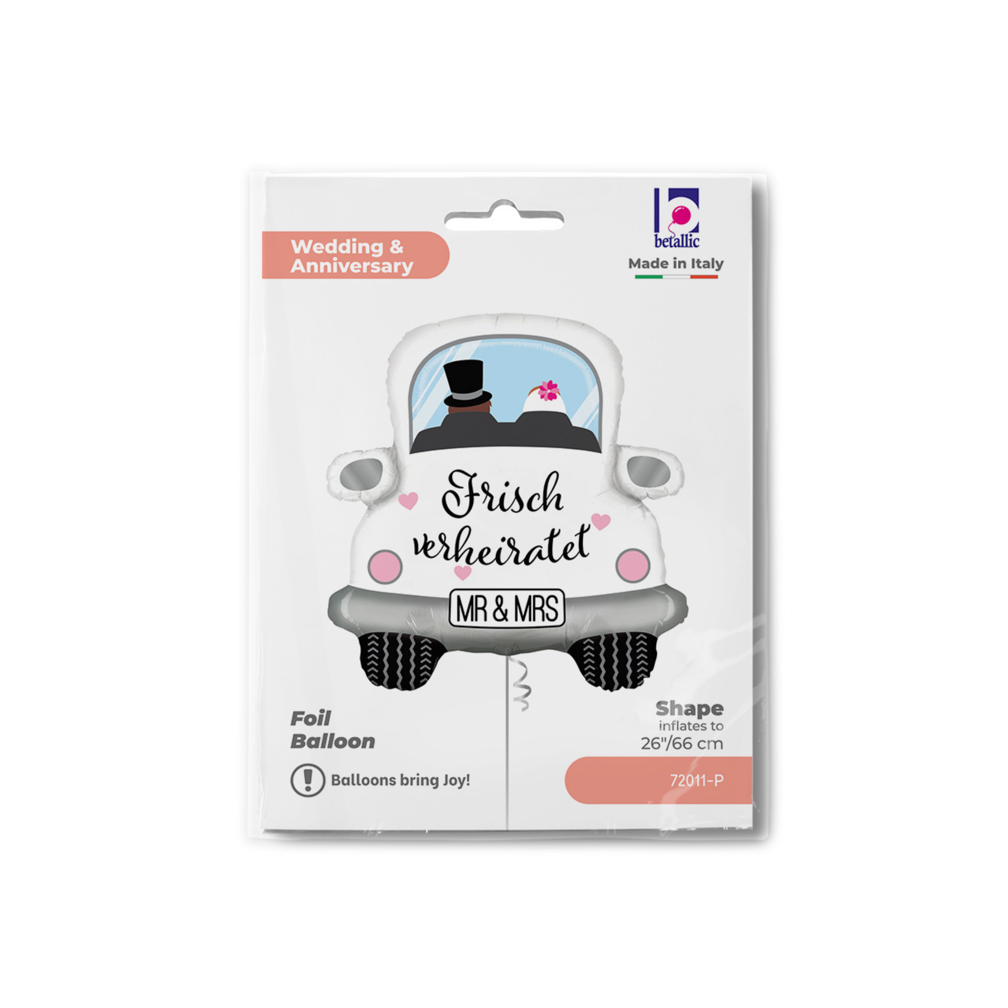 Folienballon Hochzeitsauto "Frisch Verheiratet" -hey-Party.de- Folienballons -#Variante_