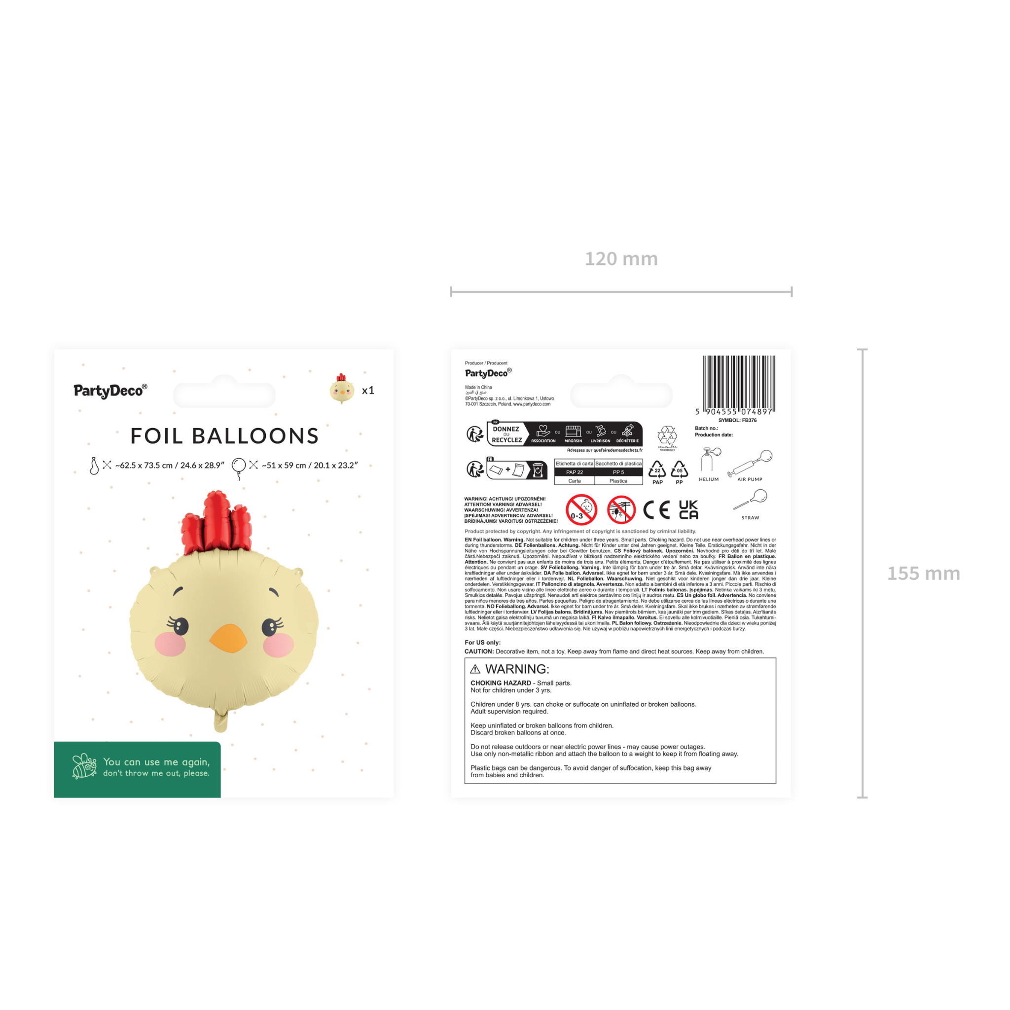 Folienballon Huhn -hey-Party.de- Folienballons -#Variante_