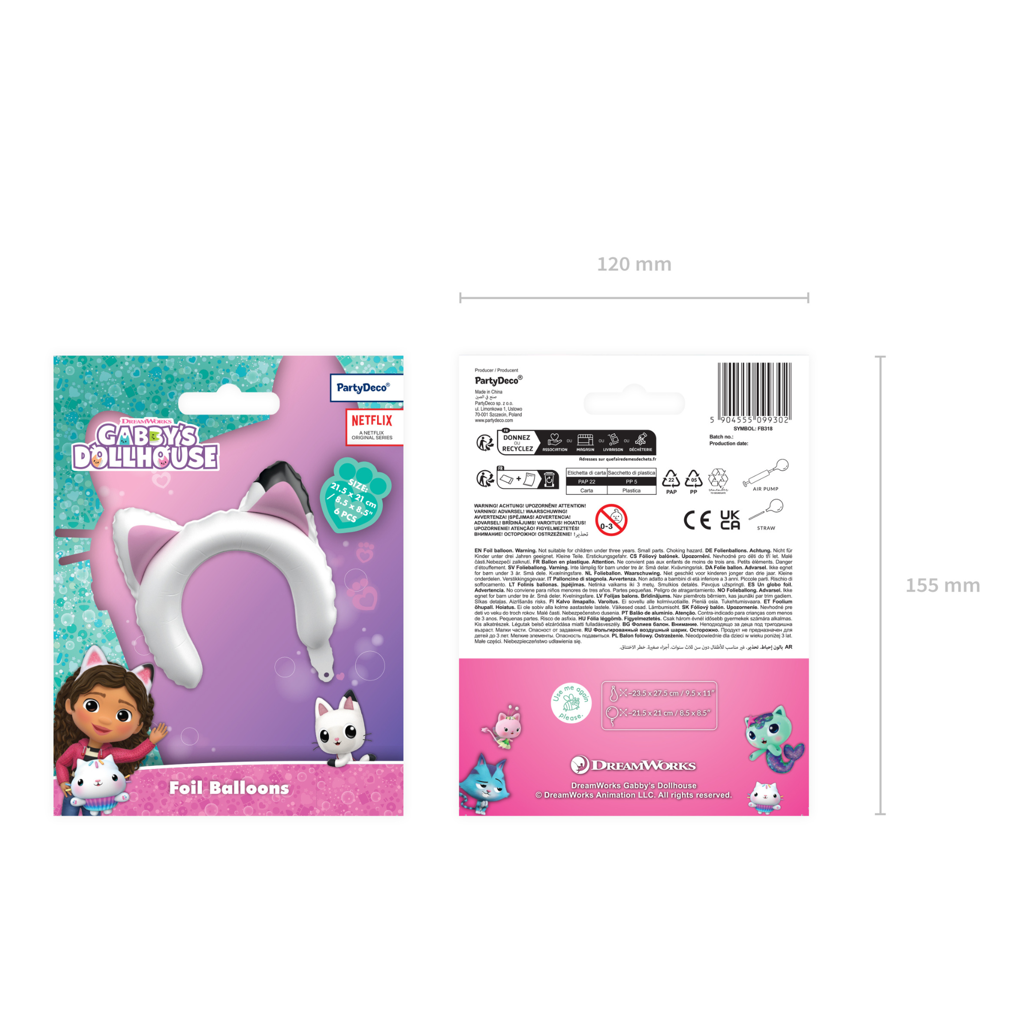 Folienballon Katzenohren Gabby´s Dollhouse -hey-Party.de- Folienballons -#Variante_