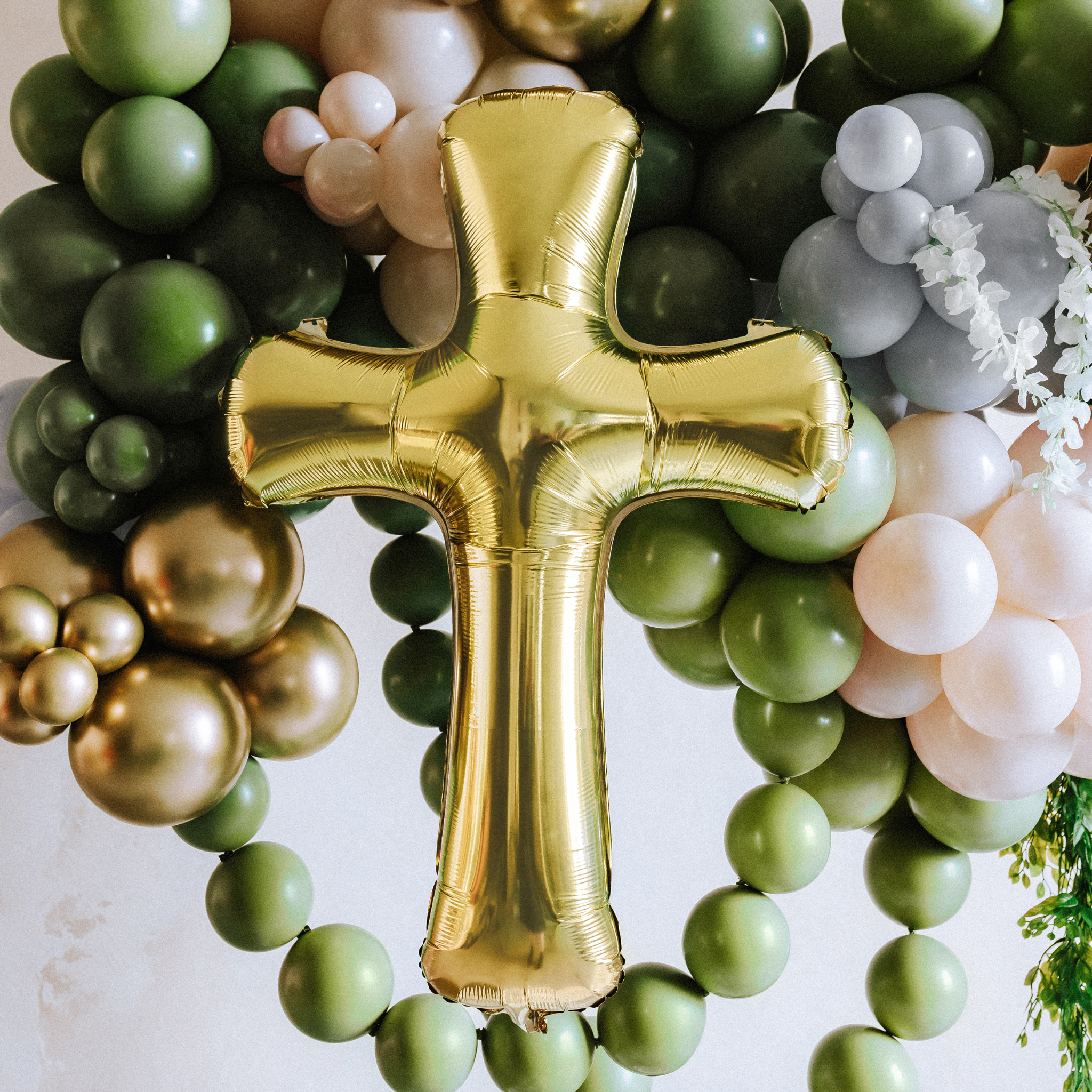 Folienballon Kreuz Gold -hey-Party.de- Folienballons -#Variante_