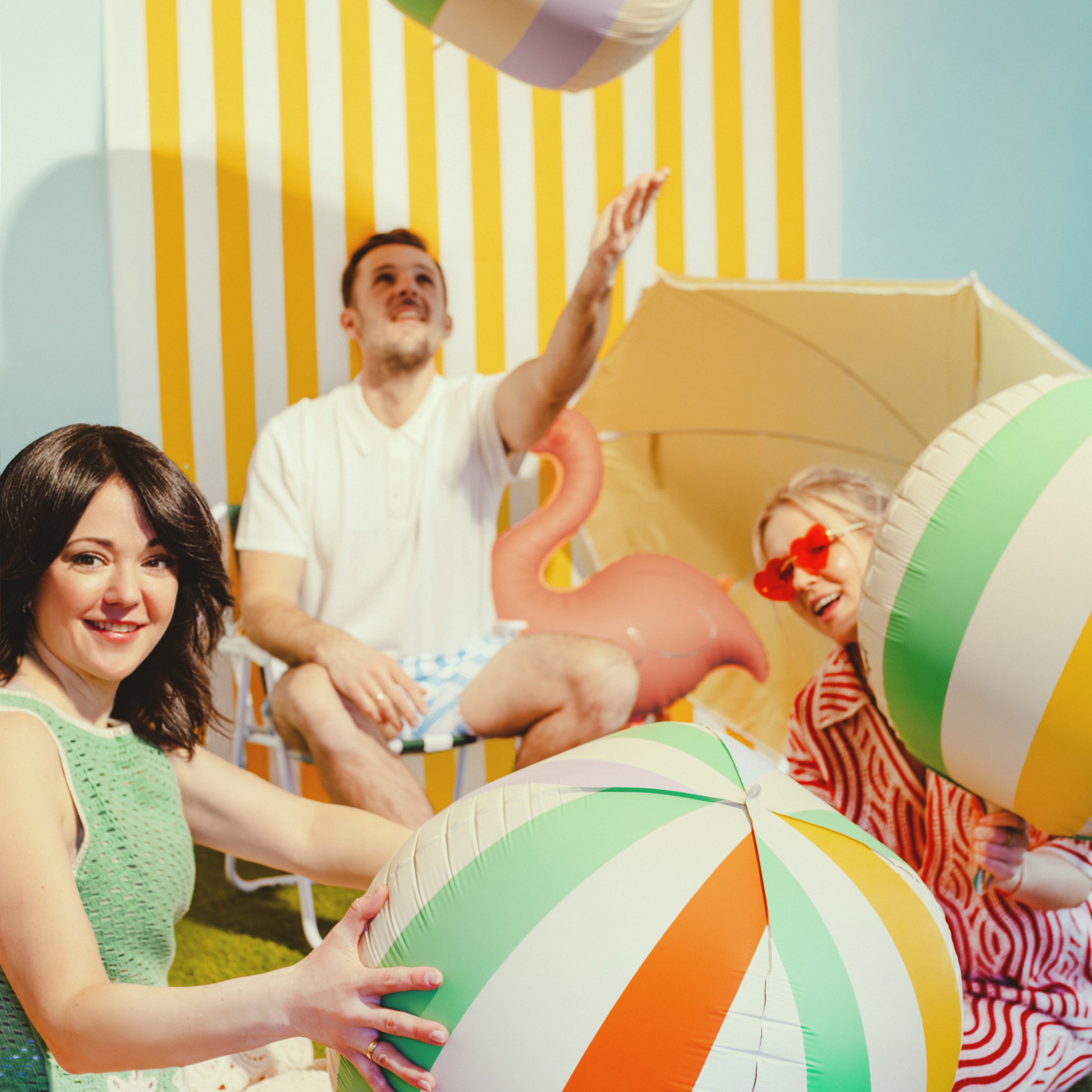 Folienballon Kugel Streifen -hey-Party.de- Folienballons -#Variante_
