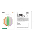Folienballon Kugel Streifen -hey-Party.de- Folienballons -#Variante_