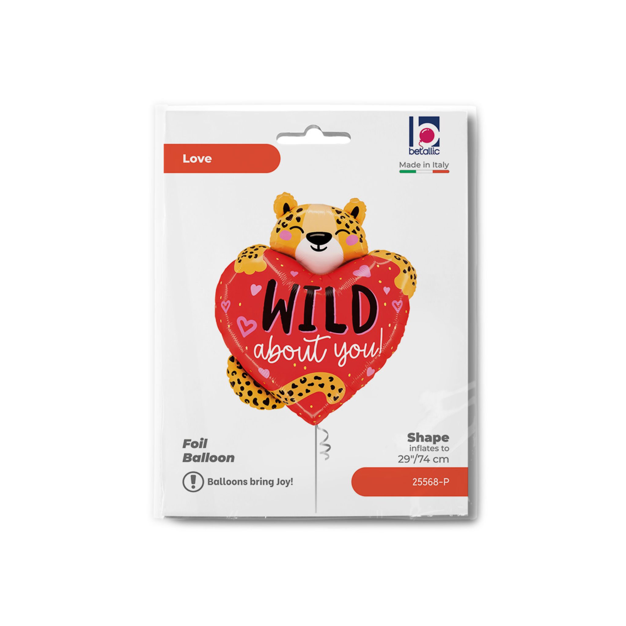 Folienballon Leopard mit Herz "Wild about you!"