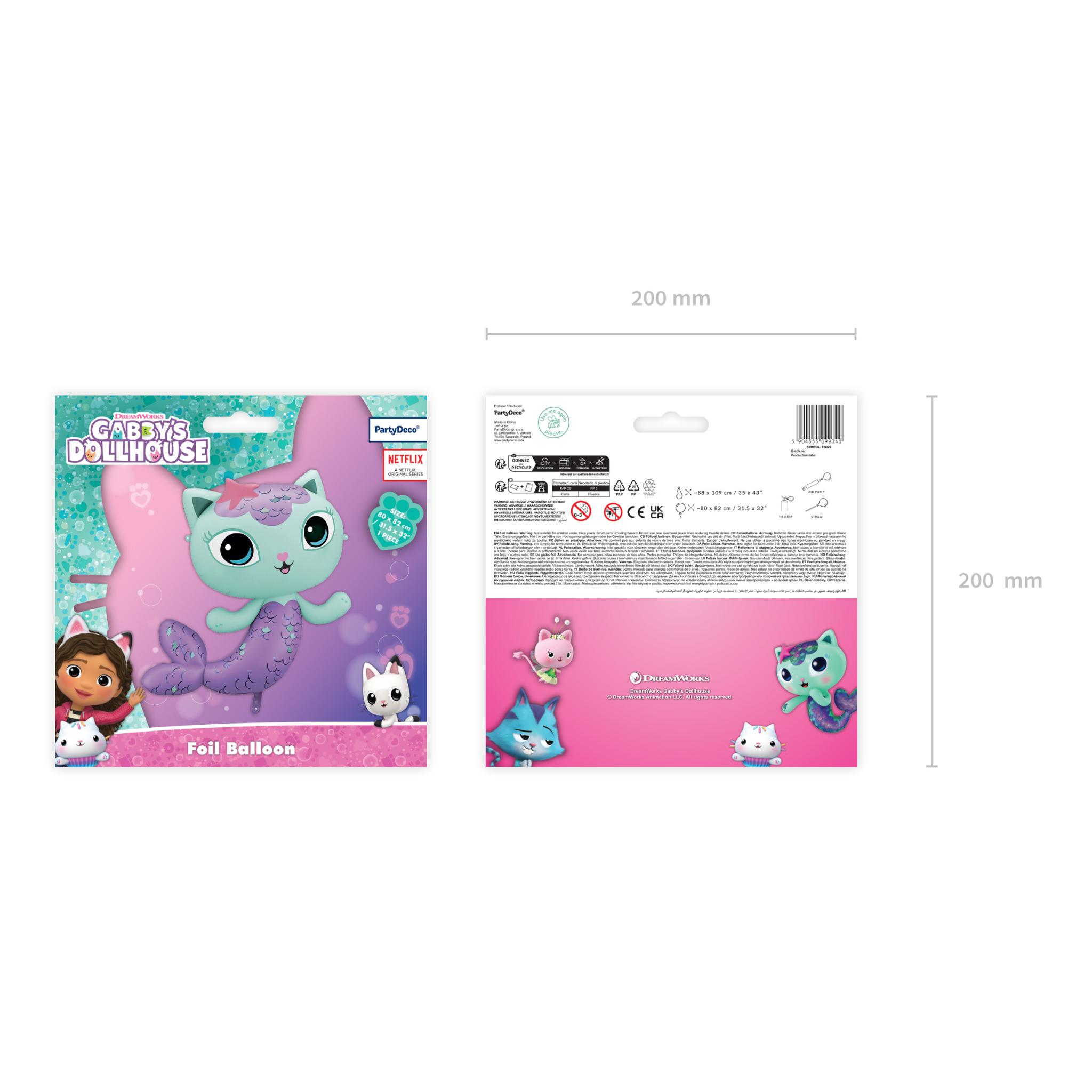 Folienballon Meerkatze Gabby´s Dollhouse -hey-Party.de- Folienballons -#Variante_
