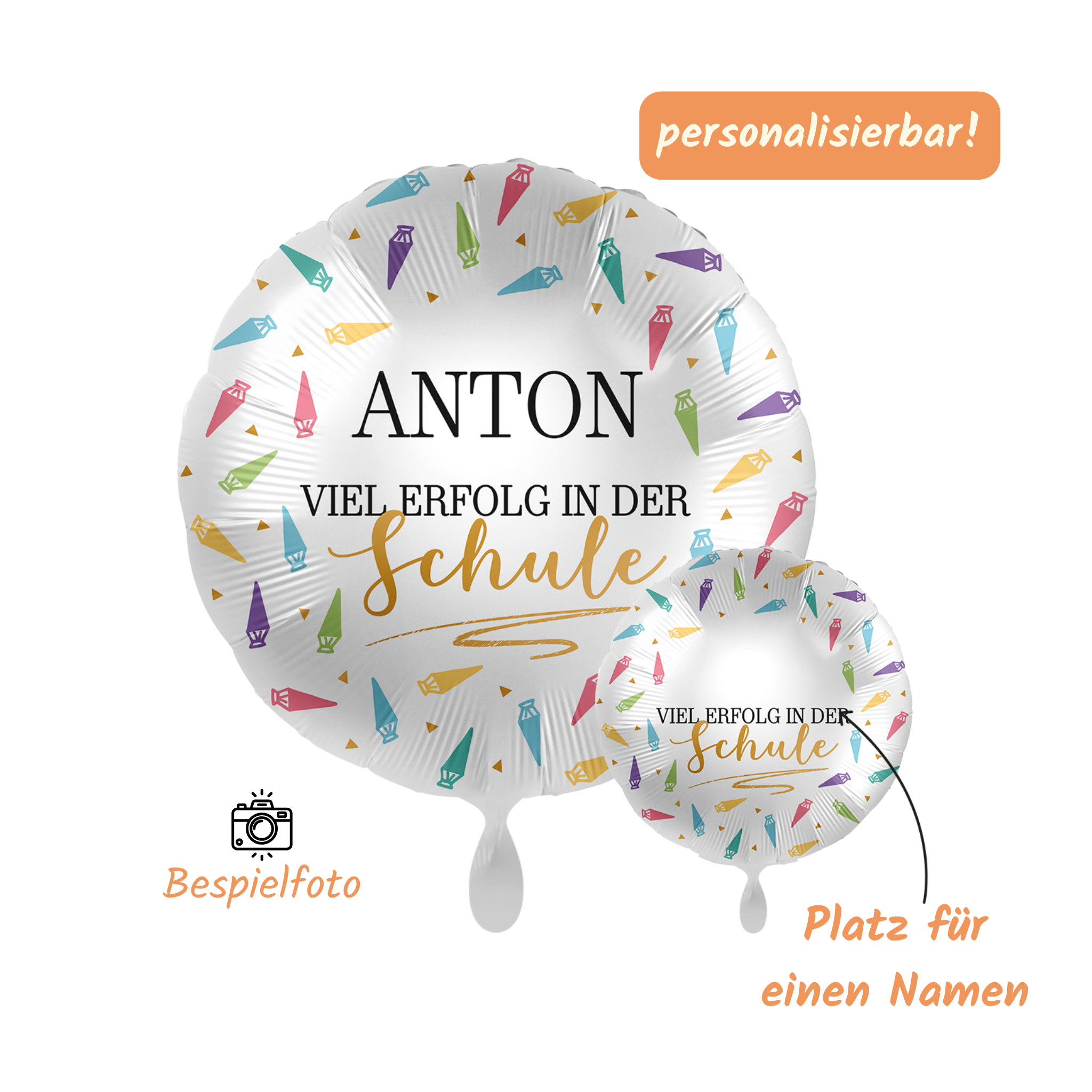 Folienballon Personalisierbar "... Viel Erfolg in der Schule" -hey-Party.de- Folienballons -#Variante_