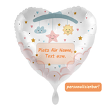 Folienballon Personalisierbar Herz Baby -hey-Party.de- Folienballons -#Variante_