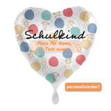 Folienballon Personalisierbar Herz Schulkind -hey-Party.de- Folienballons -#Variante_