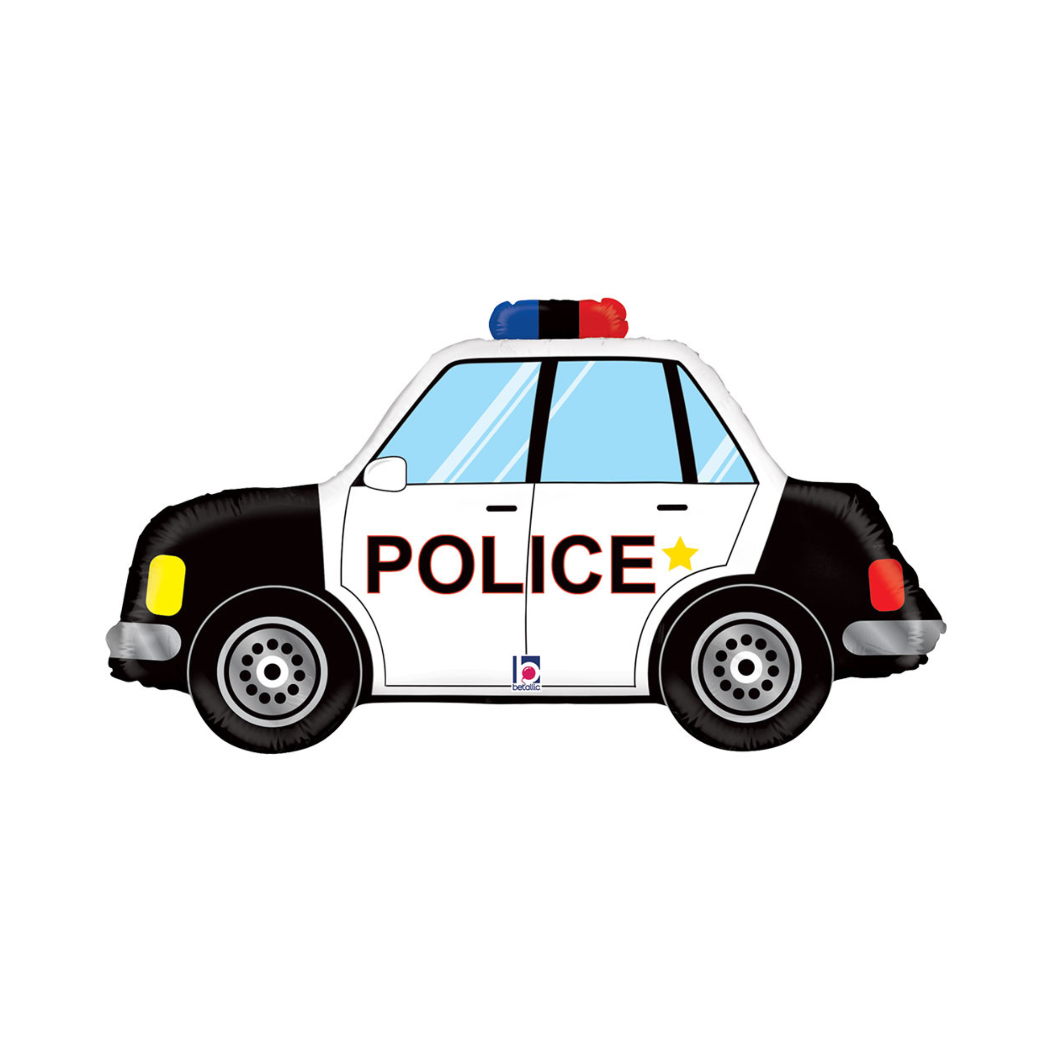 Folienballon Polizeiauto Seitlich, ca. 80x43 cm