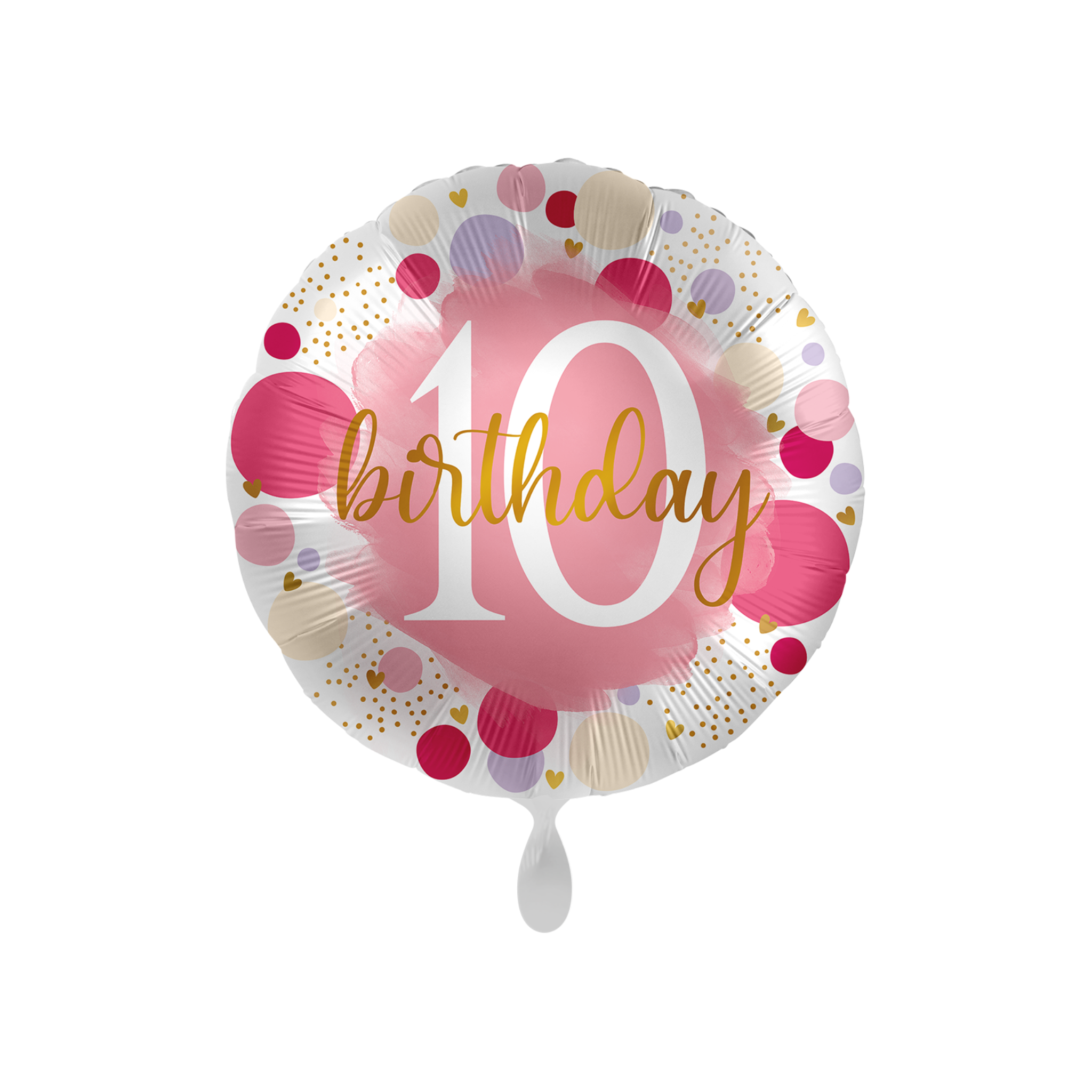 Folienballon rund "10 Birthday" Rosa -hey-Party.de- Folienballons -#Variante_