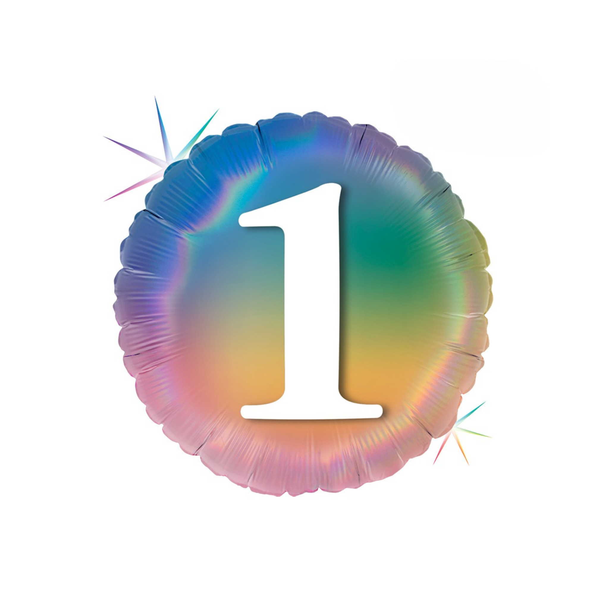 Folienballon Rund "1" Regenbogenfarben -hey-Party.de- Folienballons -#Variante_
