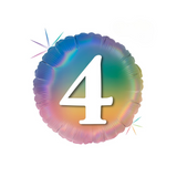 Folienballon Rund "4" Regenbogenfarben -hey-Party.de- Folienballons -#Variante_