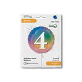 Folienballon Rund "4" Regenbogenfarben -hey-Party.de- Folienballons -#Variante_