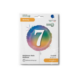 Folienballon Rund "7" Regenbogenfarben -hey-Party.de- Folienballons -#Variante_