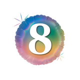 Folienballon Rund "8" Regenbogenfarben -hey-Party.de- Folienballons -#Variante_