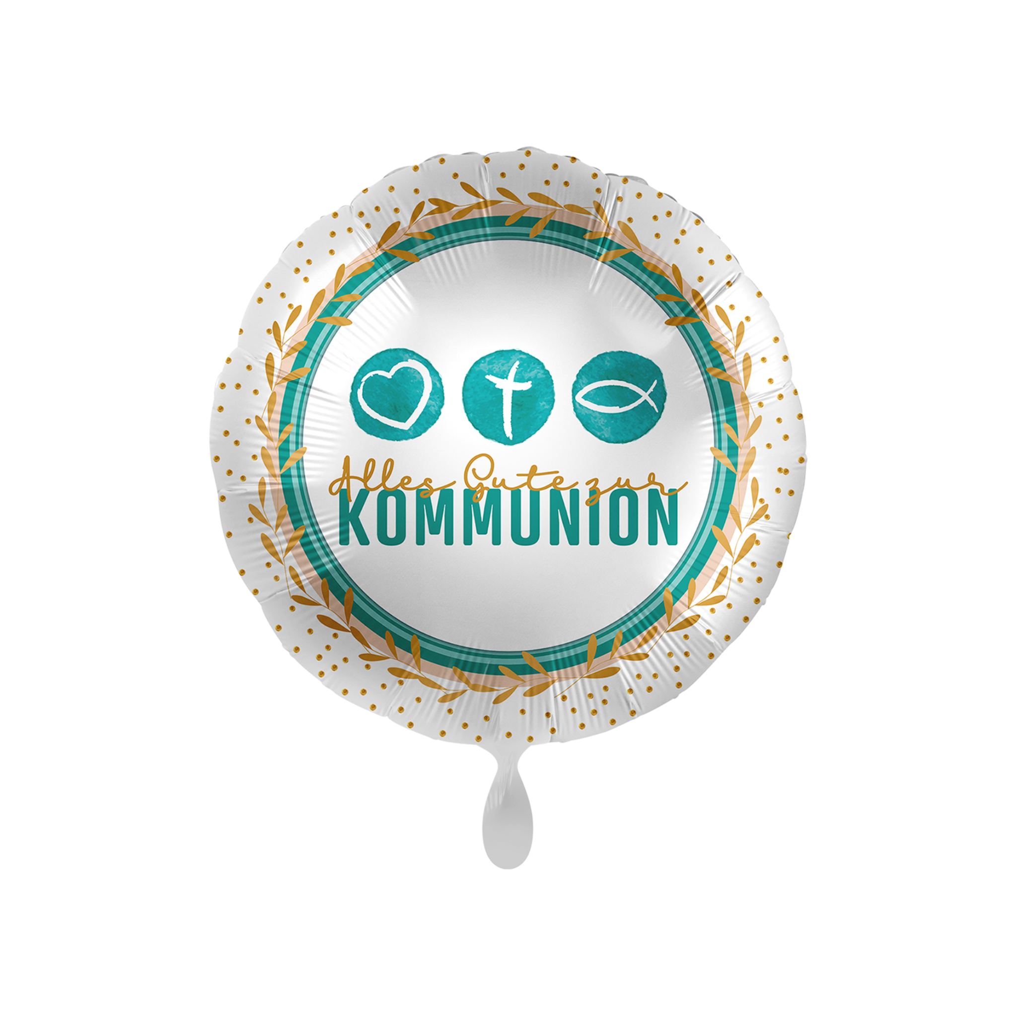 Folienballon rund "Alles Gute zur Kommunion" -hey-Party.de- Folienballons -#Variante_