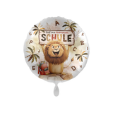 Folienballon rund "Auf ins Abenteuer Schule" Löwe -hey-Party.de- Folienballons -#Variante_