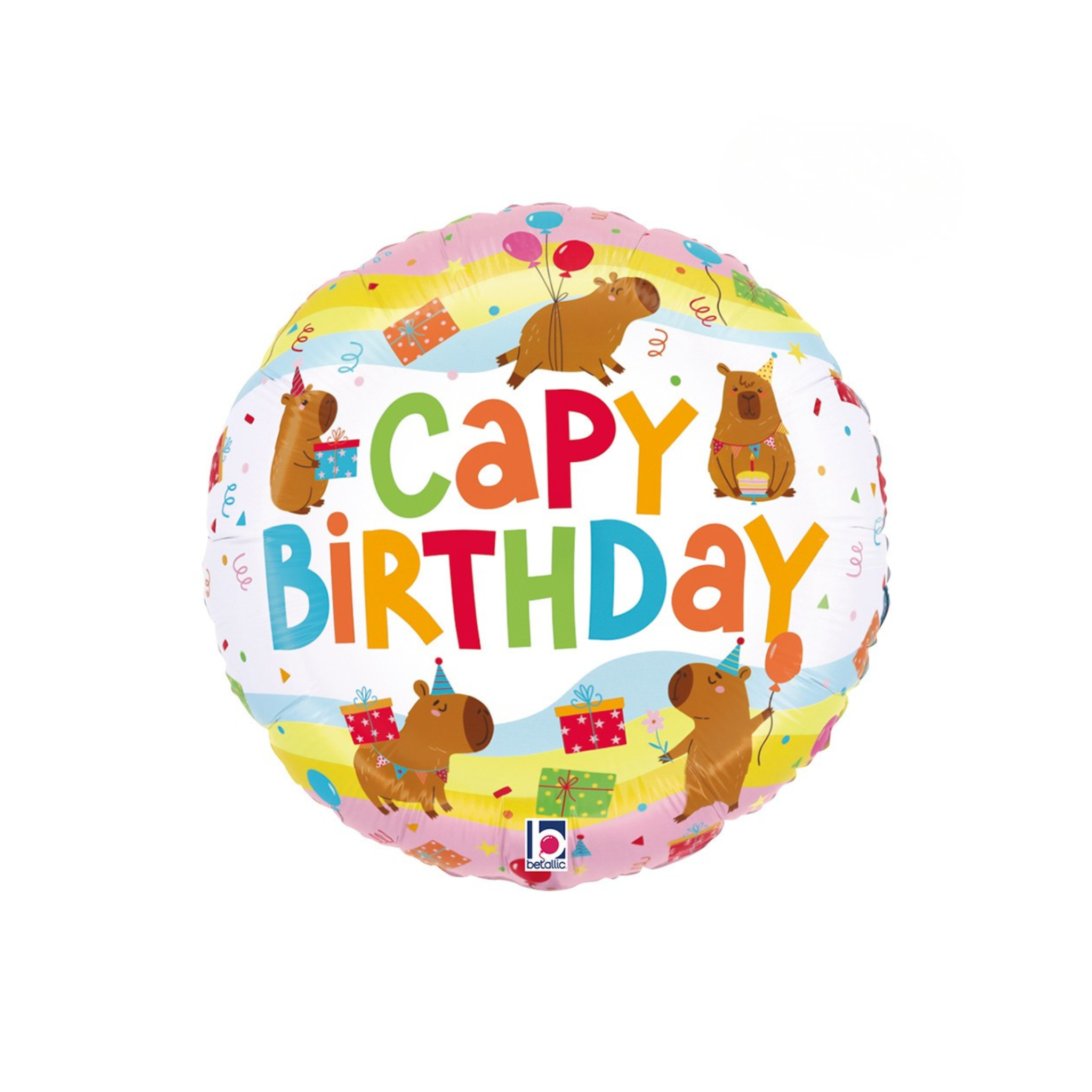 Folienballon Rund "Capy Birthday" -hey-Party.de- Folienballons -#Variante_