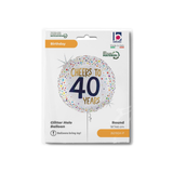 Folienballon Rund "Cheers To 40 Years" -hey-Party.de- Folienballons -#Variante_