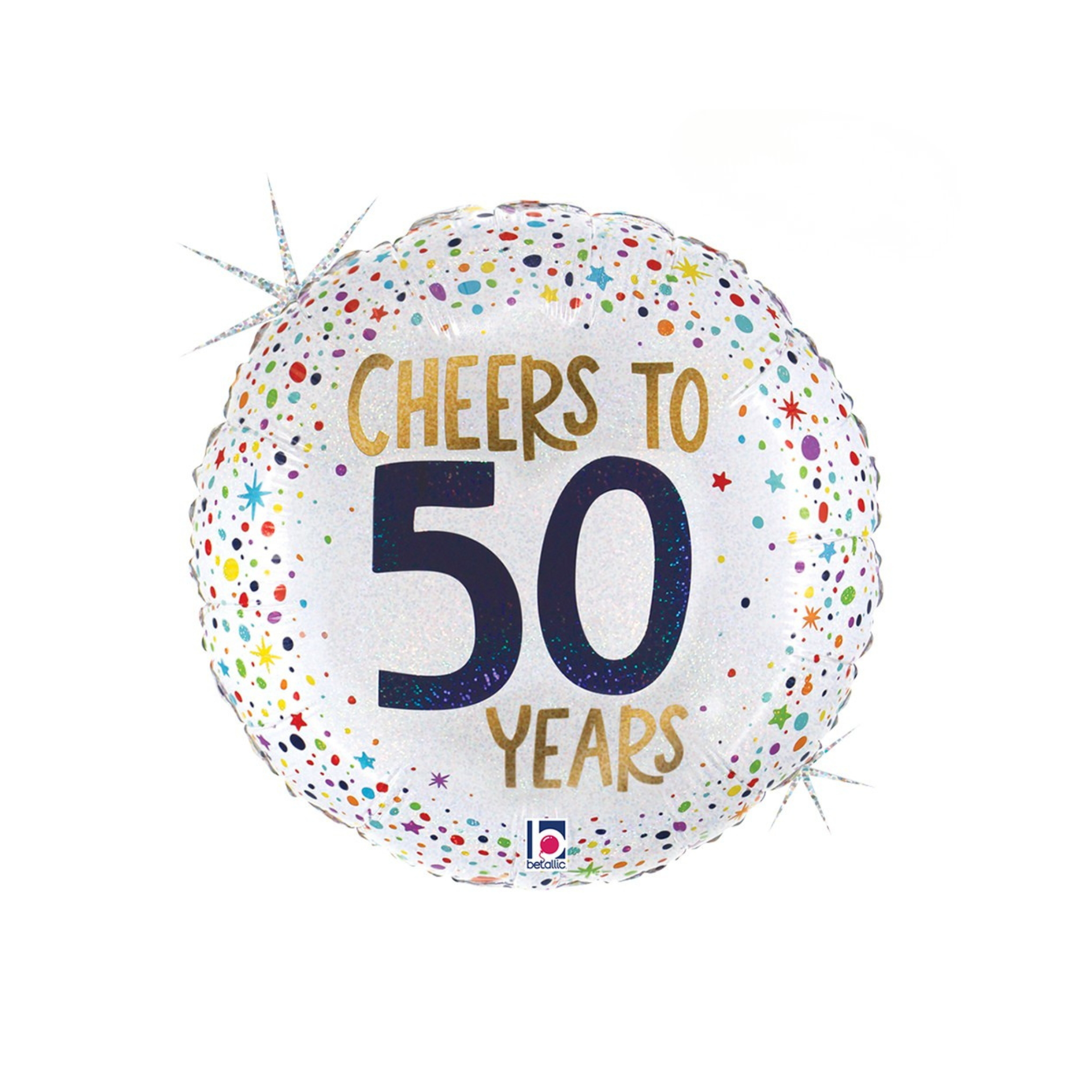 Folienballon Rund "Cheers To 50 Years" -hey-Party.de- Folienballons -#Variante_