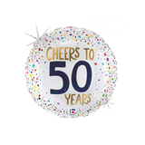 Folienballon Rund "Cheers To 50 Years" -hey-Party.de- Folienballons -#Variante_