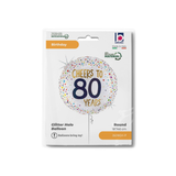 Folienballon Rund "Cheers To 80 Years" -hey-Party.de- Folienballons -#Variante_